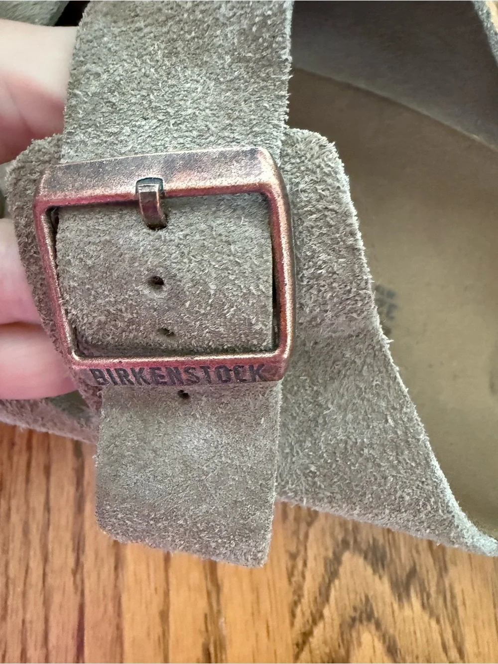 Birkenstock men’s Size 16 Suede Double-Strap Sandals in Taupe Gray
